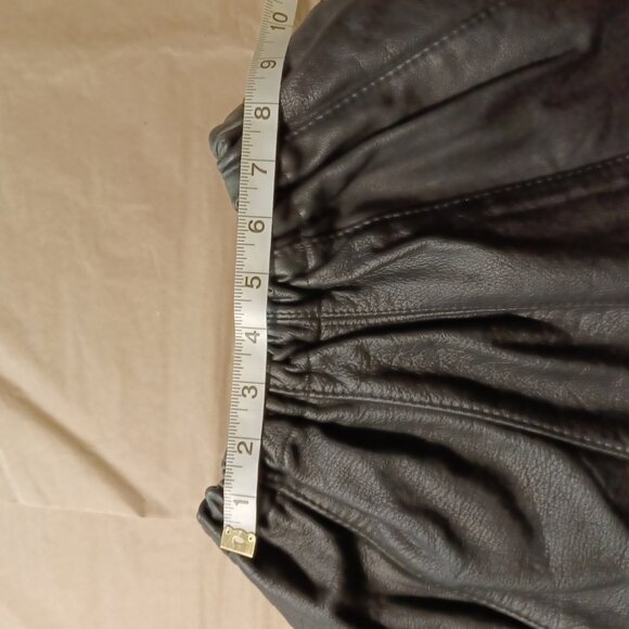 80s Vintage Black Leather Lace-Up Biker Shorts - Picture 9 of 13